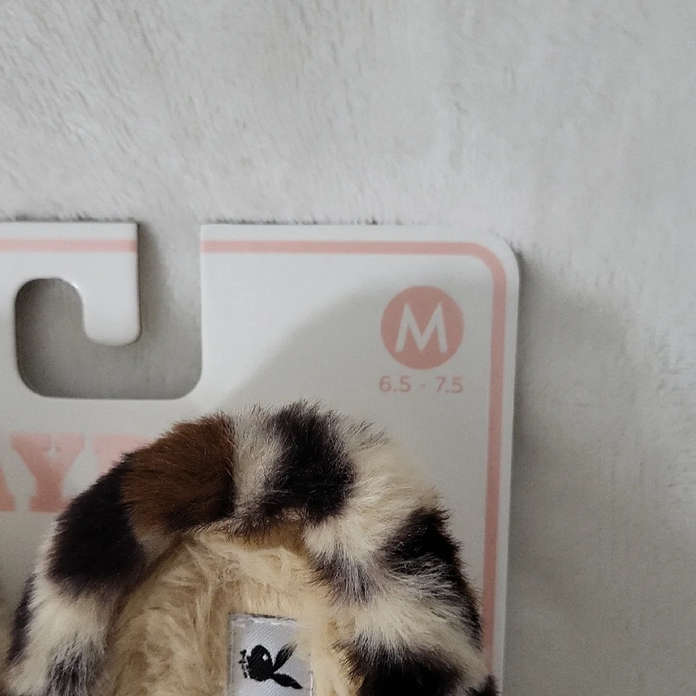PLAYBOY Furry Animal Print Slippers - Picture 3 of 7
